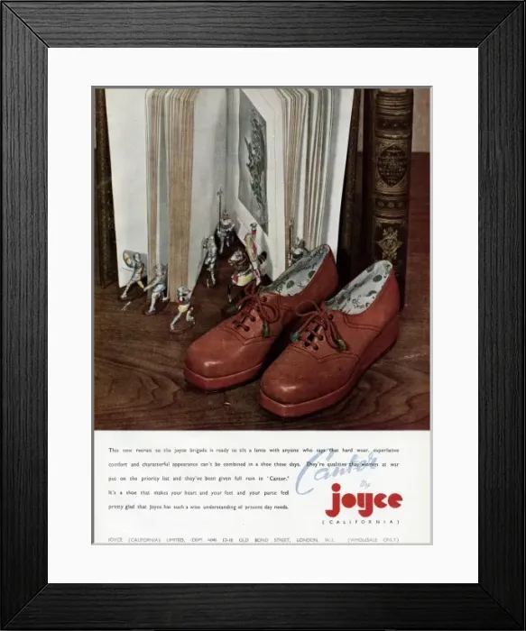 Framed Print : Advert for Carter by Joyce California shoes 1942 Framed Print : Advert for Carter by Joyce California shoes 1942