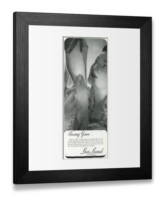Framed Print : Advert for Stockings by Bear Brand 1941 Framed Print : Advert for Stockings by Bear Brand 1941