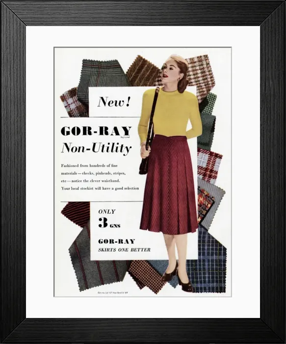 Framed Print : Advert for Gor-ray Koneray skirts 1948 Framed Print : Advert for Gor-ray Koneray skirts 1948