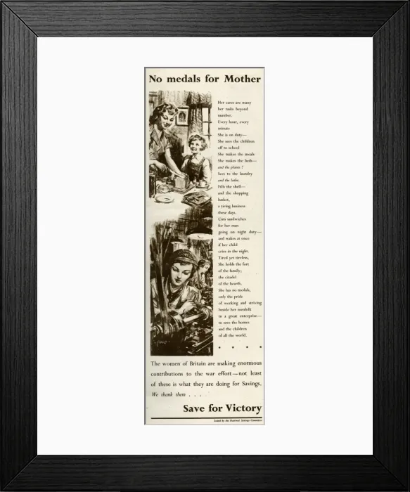 Framed Print : Advert from the National Savings Committee 1943 Framed Print : Advert from the National Savings Committee 1943