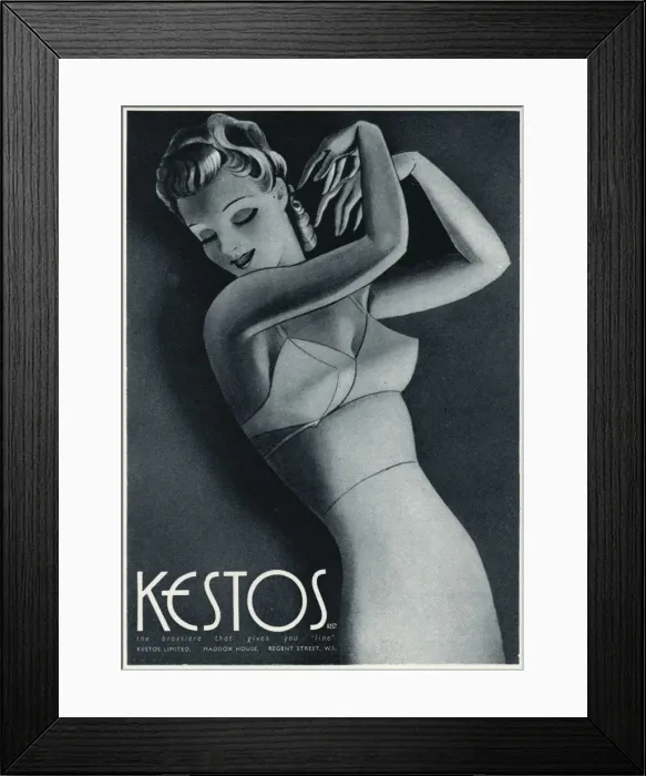 Framed Print : Advert for Kestos lingerie 1940 Framed Print : Advert for Kestos lingerie 1940