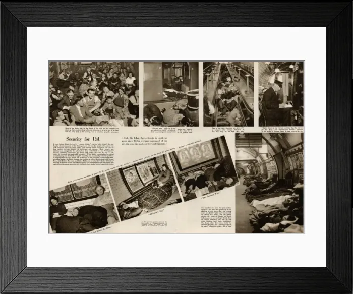 Framed Print : Sheltering on underground stations 1940 Framed Print : Sheltering on underground stations 1940