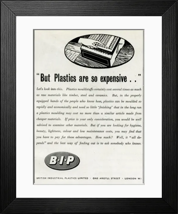 Framed Print : Advert for British Industrial Plastic Limited 1942 Framed Print : Advert for British Industrial Plastic Limited 1942