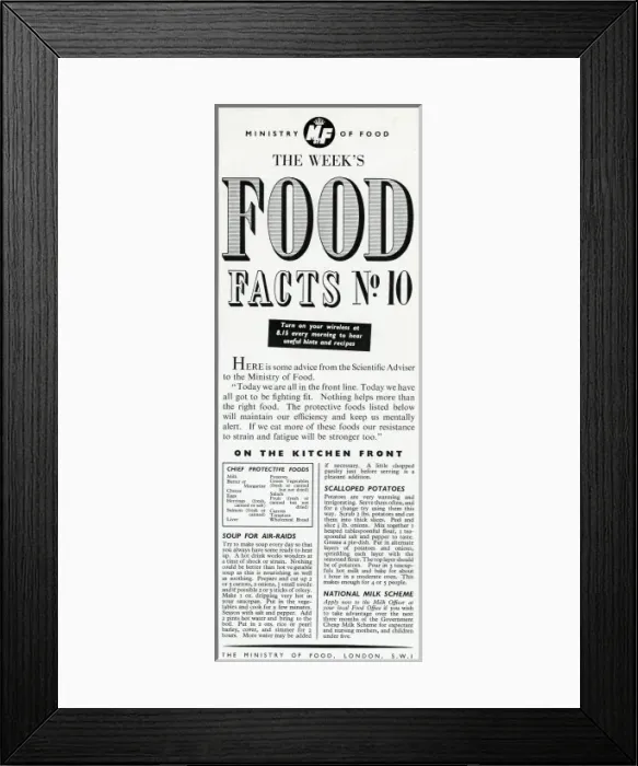 Framed Print : Advert for the Ministry of Food 1940 Framed Print : Advert for the Ministry of Food 1940