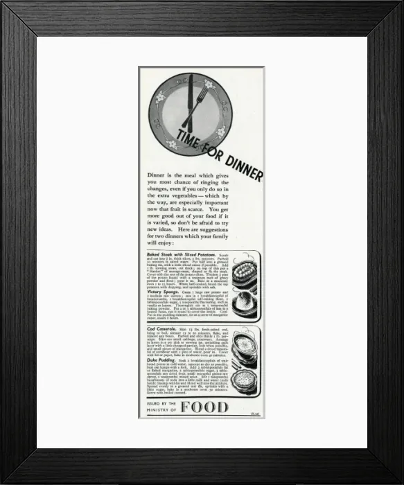Framed Print : Advert for The Ministry of Food 1942 Framed Print : Advert for The Ministry of Food 1942