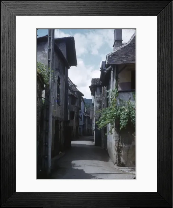 Framed Print : Village street in the Dordogne, France