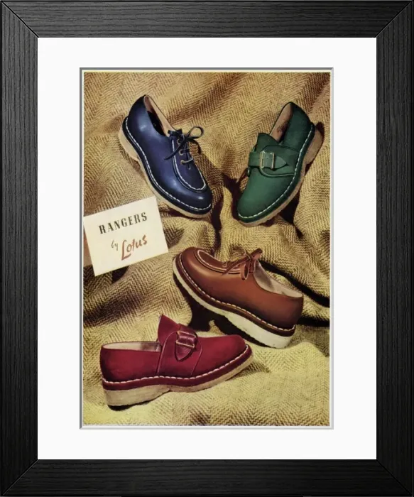 Framed Print : Advert for Lotus sensible womens shoes 1948 Framed Print : Advert for Lotus sensible womens shoes 1948
