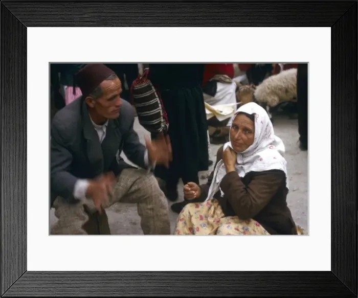 Framed Print : Scene in a street market, Yugoslavia Framed Print : Scene in a street market, Yugoslavia