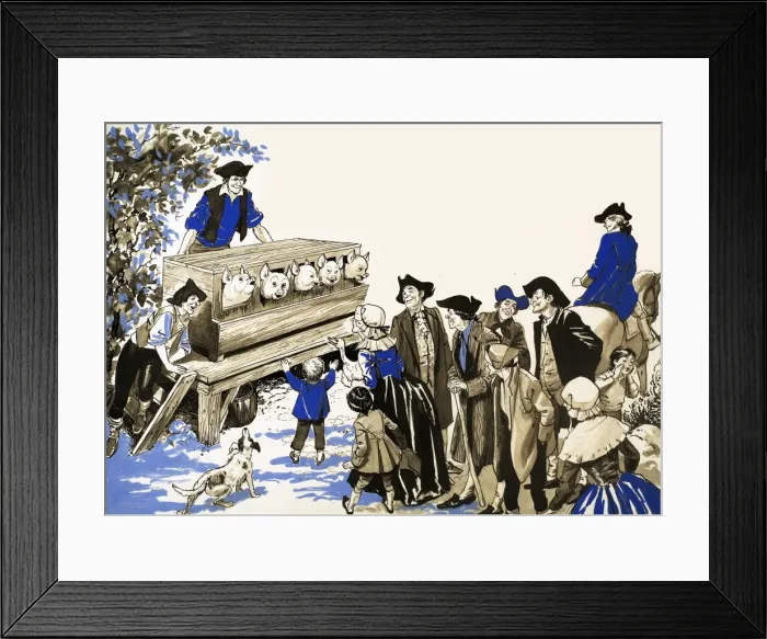 Framed Print : Tales from Many Lands: Urbain and his Pig Organ Framed Print : Tales from Many Lands: Urbain and his Pig Organ
