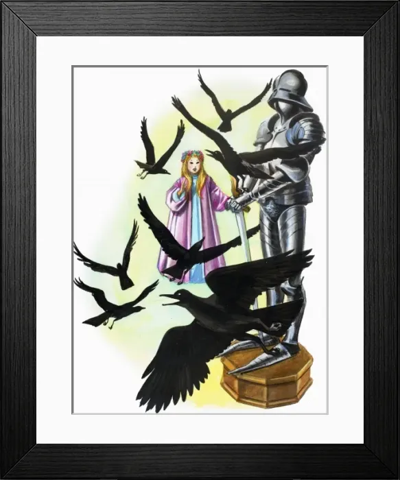 Framed Print : Girl, crows and armour Framed Print : Girl, crows and armour