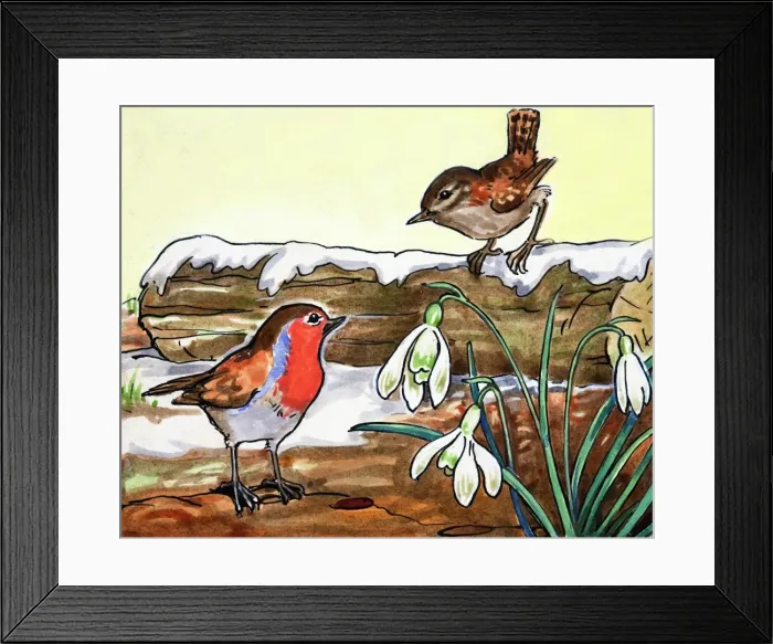Framed Print : Robin Redbreast and Jenny Wren Framed Print : Robin Redbreast and Jenny Wren