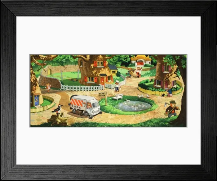 Framed Print : Teddy Bear: Activity around Bear Green duck pond Framed Print : Teddy Bear: Activity around Bear Green duck pond