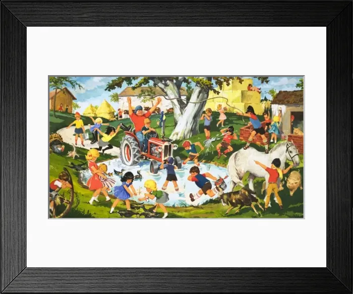 Framed Print : Pandemonium in the farm yard Framed Print : Pandemonium in the farm yard