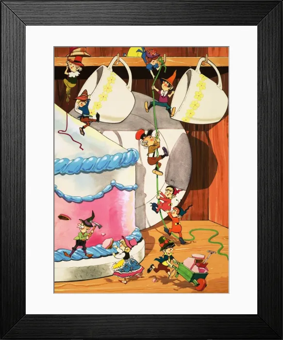 Framed Print : Pixies mining a sponge cake Framed Print : Pixies mining a sponge cake
