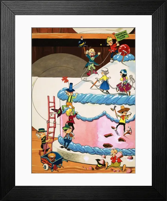 Framed Print : Pixies mining a sponge cake Framed Print : Pixies mining a sponge cake