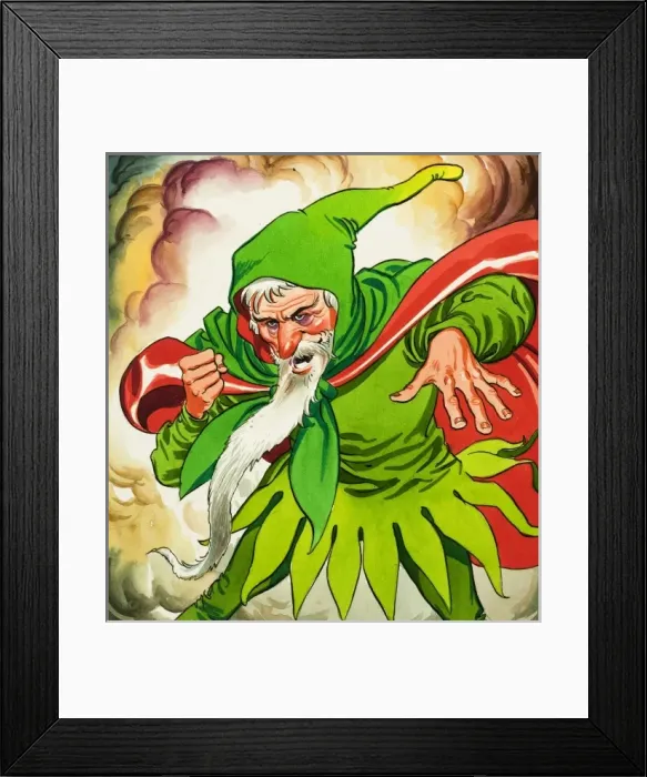 Framed Print : The Wizard casts his curse Framed Print : The Wizard casts his curse