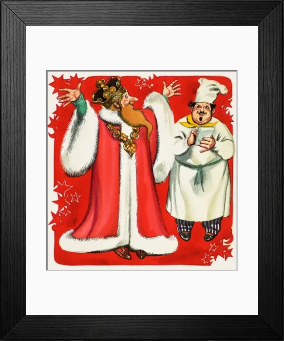 Framed Print : The new gnome king orders a fine meal from the cook Framed Print : The new gnome king orders a fine meal from the cook