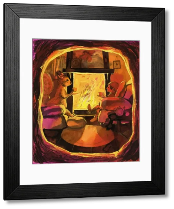 Framed Print : The Elf and Squirrel celebrate opening some nuts Framed Print : The Elf and Squirrel celebrate opening some nuts