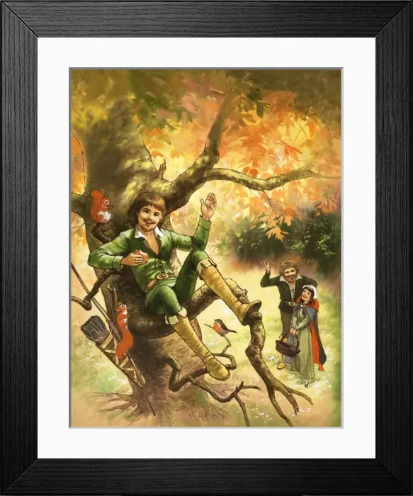 Framed Print : Robin Hood resting in a tree