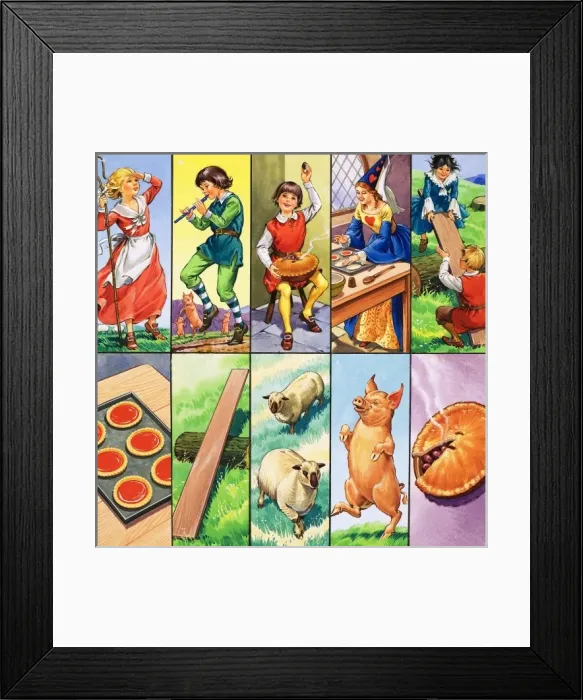Framed Print : Unidentified montage of nursery rhyme characters Framed Print : Unidentified montage of nursery rhyme characters