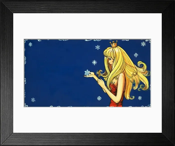 Framed Print : Princess catching snowflake Framed Print : Princess catching snowflake