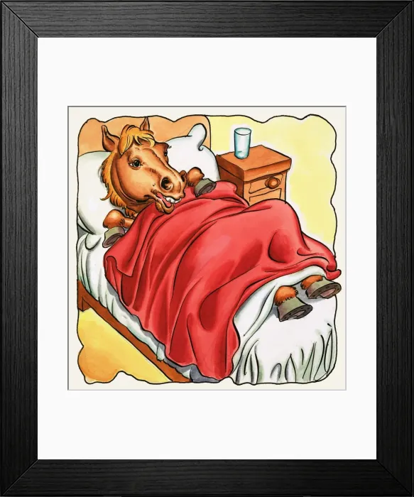 Framed Print : Horse in bed Framed Print : Horse in bed