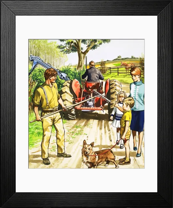Framed Print : Tractor driver and mower Framed Print : Tractor driver and mower