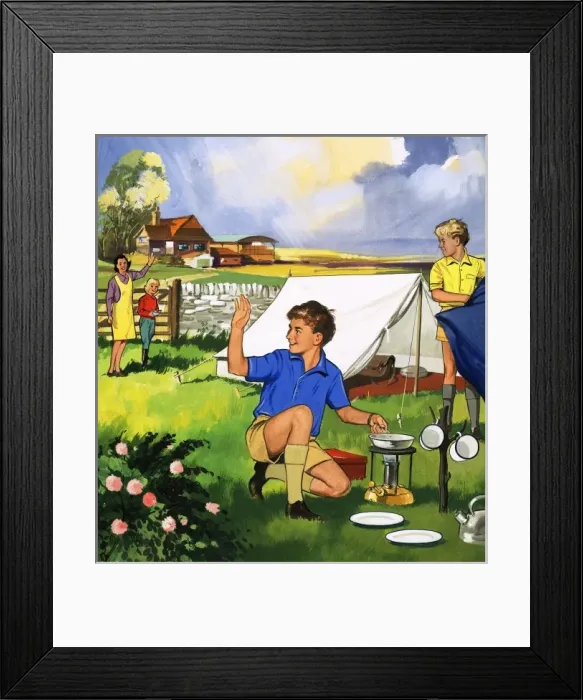 Framed Print : Camping in a tent Framed Print : Camping in a tent