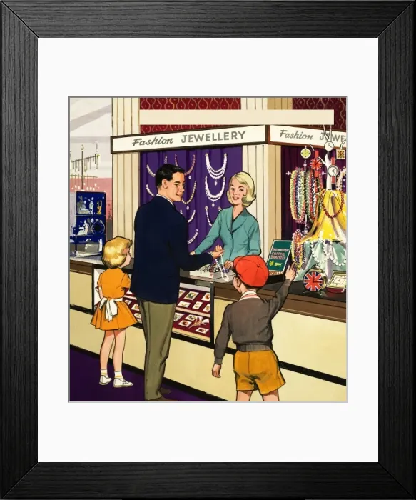 Framed Print : Jewellery Shop assistant Framed Print : Jewellery Shop assistant