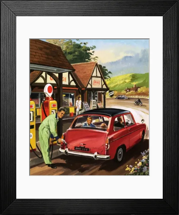 Framed Print : Petrol pump attendant Framed Print : Petrol pump attendant