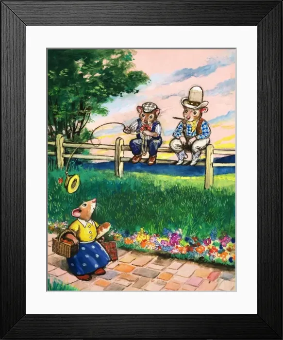 Framed Print : Town Mouse and Country Mouse Framed Print : Town Mouse and Country Mouse