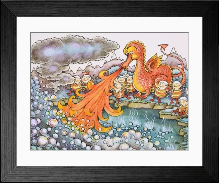 Framed Print : Dragon belching fire Framed Print : Dragon belching fire