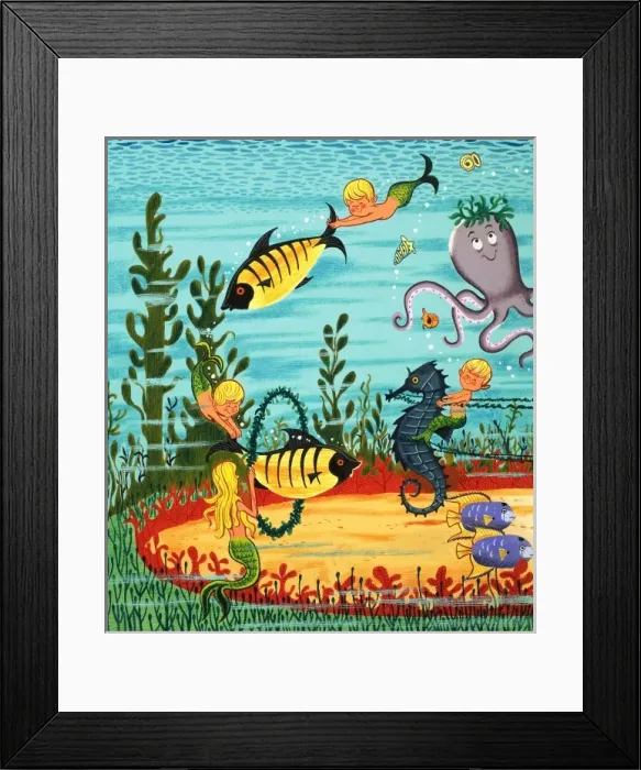 Framed Print : Mermaid folk Framed Print : Mermaid folk