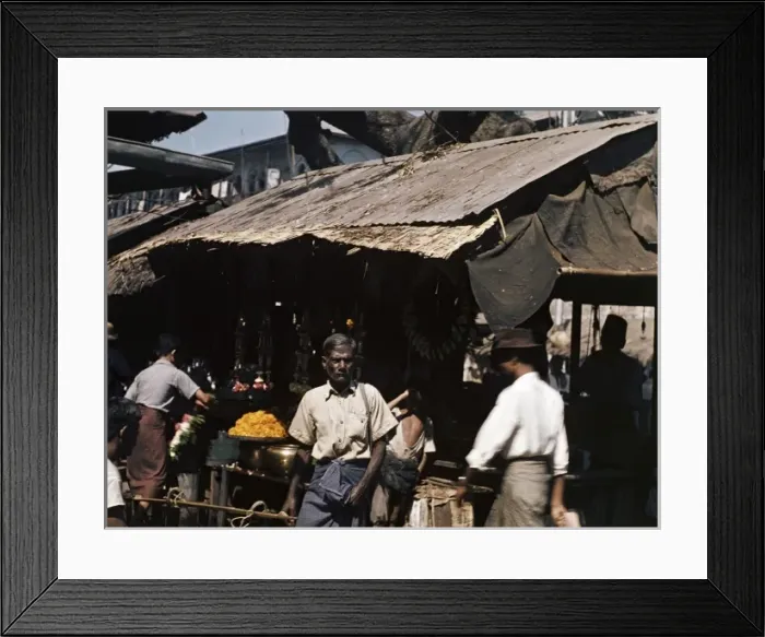 Framed Print : Fraser Street bazaar - Rangoon Framed Print : Fraser Street bazaar - Rangoon