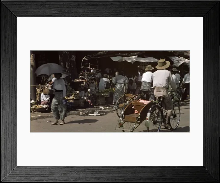 Framed Print : Street traffic - Rangoon Framed Print : Street traffic - Rangoon