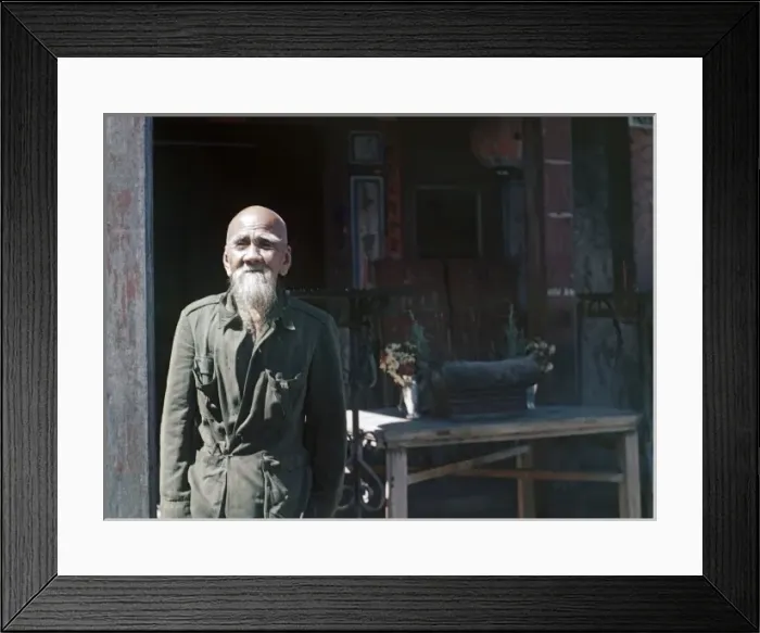 Framed Print : Chinese Temple Keeper - Rangoon Framed Print : Chinese Temple Keeper - Rangoon