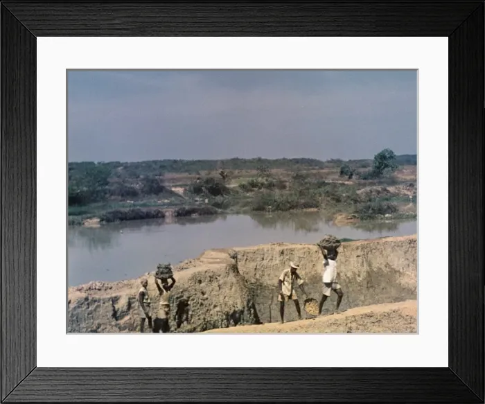 Framed Print : Brick making clay pit - Rangoon