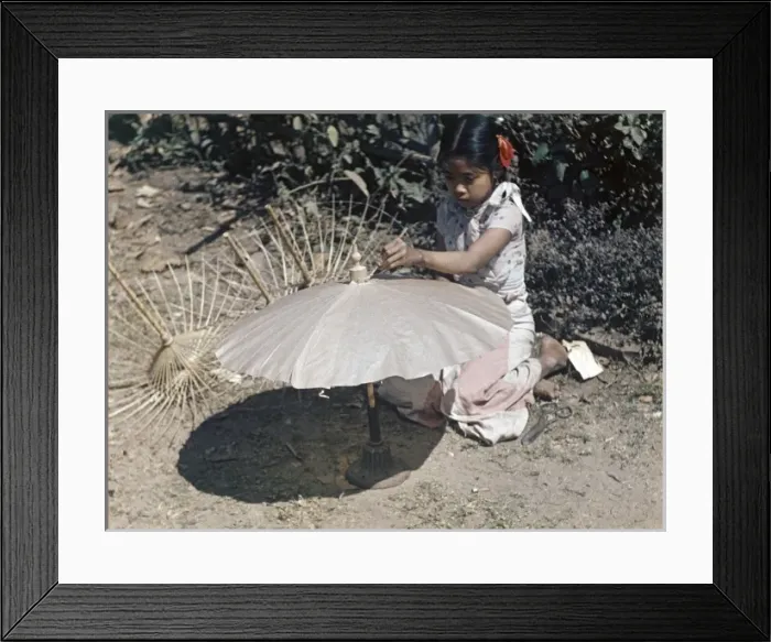 Framed Print : Parasol making - Rangoon Framed Print : Parasol making - Rangoon