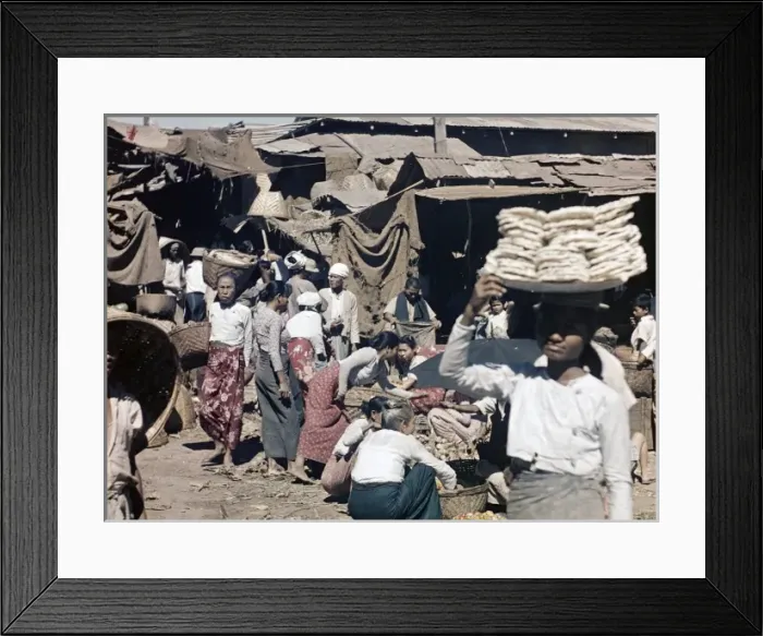 Framed Print : bazaar - Moulmein Framed Print : bazaar - Moulmein