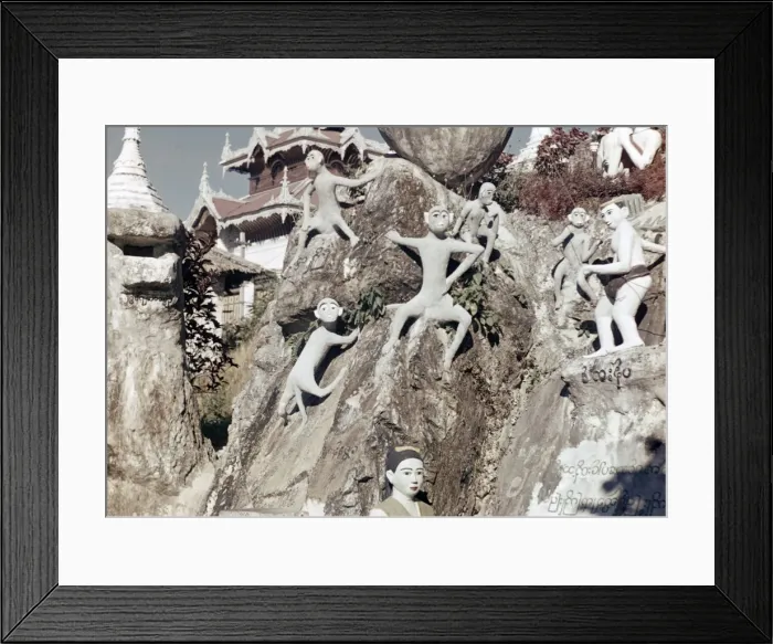 Framed Print : Balancing rock and statues - Moulmein Framed Print : Balancing rock and statues - Moulmein