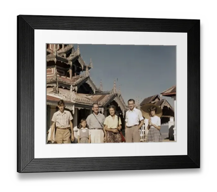 Framed Print : Family with Holmess - Moulmein Framed Print : Family with Holmess - Moulmein