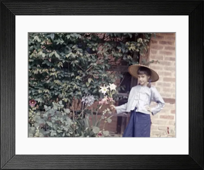 Framed Print : Anne with Burmese lilies - Kalaw Framed Print : Anne with Burmese lilies - Kalaw