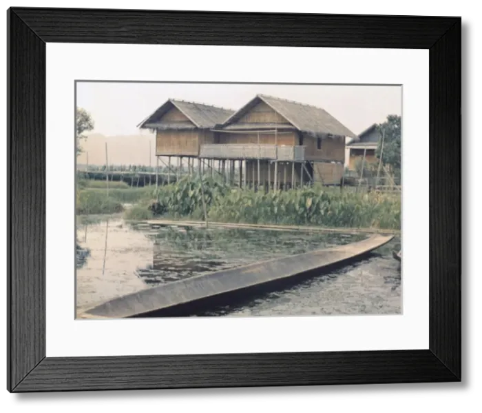 Framed Print : weavers house - Inle Lake Framed Print : weavers house - Inle Lake