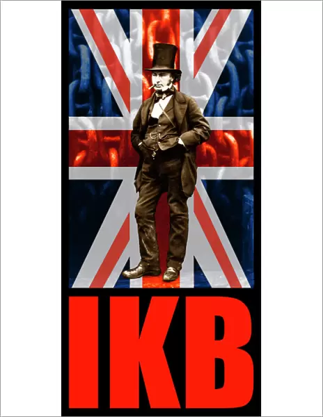 Isambard Kingdom Brunel, IKB union jack flag - T-shirt  /  poster print design