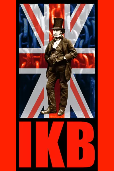 Isambard Kingdom Brunel, IKB union jack flag - T-shirt  /  poster print design