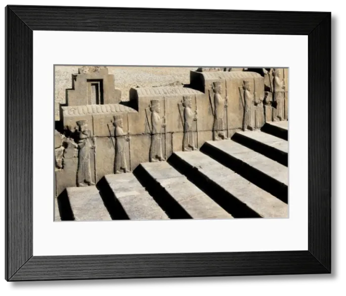 Framed Print : Persian soldier carvings, Persepolis Framed Print : Persian soldier carvings, Persepolis