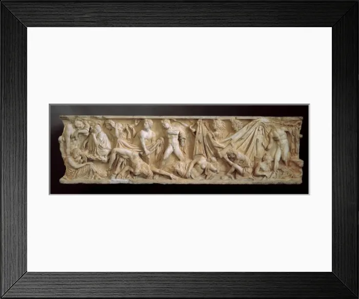 Framed Print : Sarcophagus from Husillos. Depiction Framed Print : Sarcophagus from Husillos. Depiction