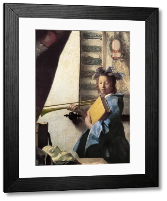 Framed Print : The Artists Studio / The Art of Painting (Detail of the mode Framed Print : The Artists Studio / The Art of Painting (Detail of the mode