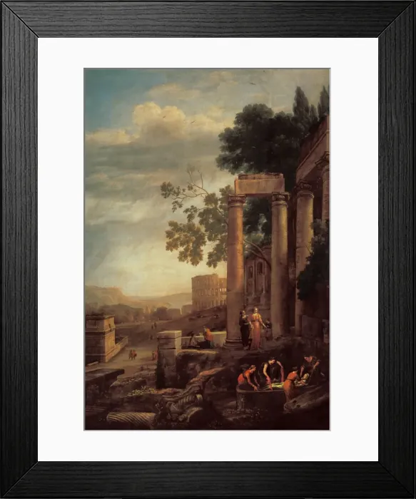 Framed Print : Landscape with the burial of St. In a landscape with ruins i Framed Print : Landscape with the burial of St. In a landscape with ruins i