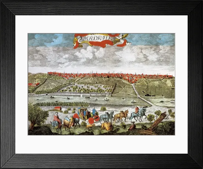 Framed Print : Madrid (18th c.). View of the city from the Bridge of Segovia. Etching Framed Print : Madrid (18th c.). View of the city from the Bridge of Segovia. Etching